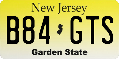 NJ license plate B84GTS