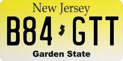 NJ license plate B84GTT