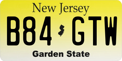 NJ license plate B84GTW
