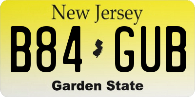 NJ license plate B84GUB