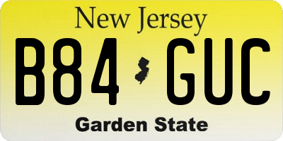 NJ license plate B84GUC