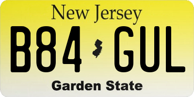 NJ license plate B84GUL