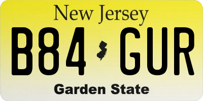 NJ license plate B84GUR