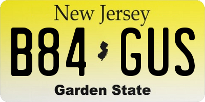 NJ license plate B84GUS