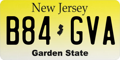 NJ license plate B84GVA
