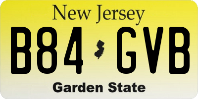 NJ license plate B84GVB