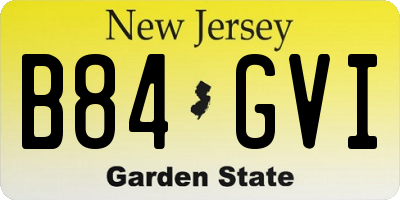 NJ license plate B84GVI