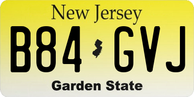 NJ license plate B84GVJ
