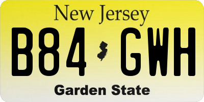 NJ license plate B84GWH