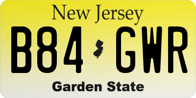 NJ license plate B84GWR