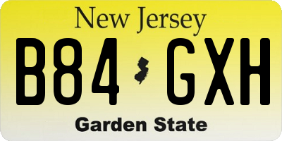 NJ license plate B84GXH