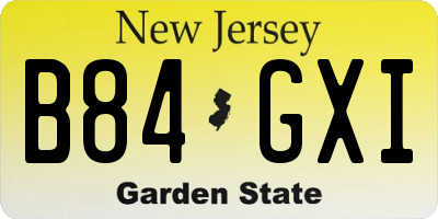 NJ license plate B84GXI
