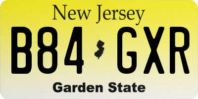 NJ license plate B84GXR