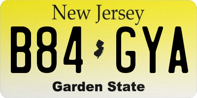 NJ license plate B84GYA