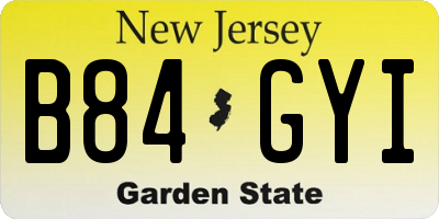 NJ license plate B84GYI
