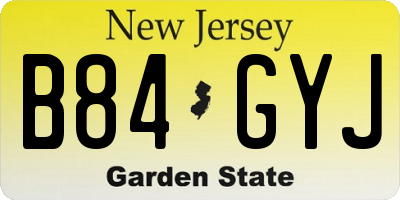NJ license plate B84GYJ