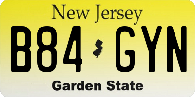 NJ license plate B84GYN