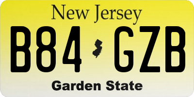 NJ license plate B84GZB