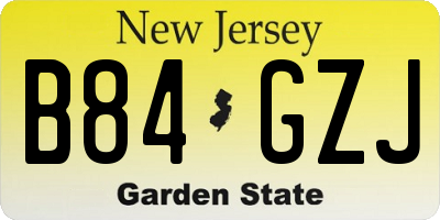 NJ license plate B84GZJ