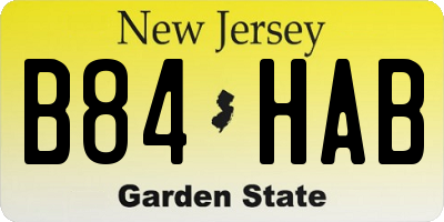 NJ license plate B84HAB