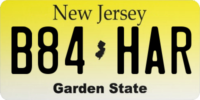 NJ license plate B84HAR