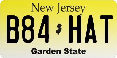 NJ license plate B84HAT
