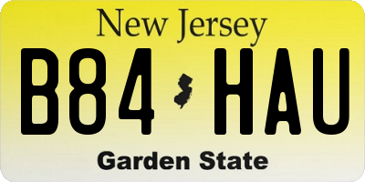 NJ license plate B84HAU