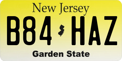 NJ license plate B84HAZ