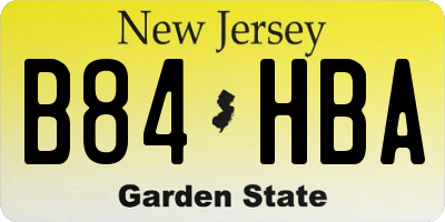 NJ license plate B84HBA