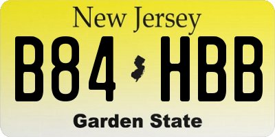 NJ license plate B84HBB