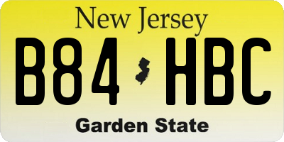 NJ license plate B84HBC