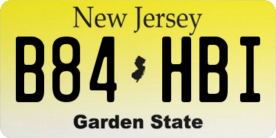 NJ license plate B84HBI