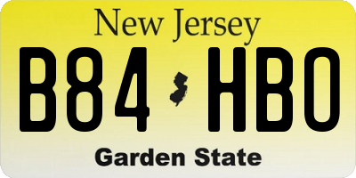 NJ license plate B84HBO