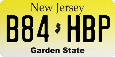 NJ license plate B84HBP