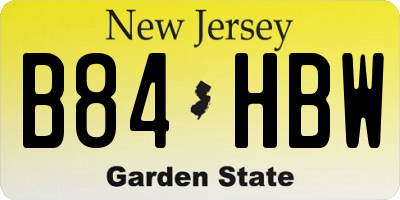 NJ license plate B84HBW