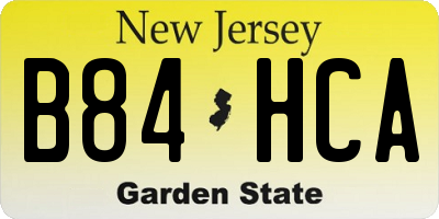 NJ license plate B84HCA