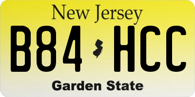 NJ license plate B84HCC