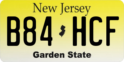 NJ license plate B84HCF