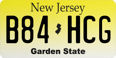 NJ license plate B84HCG