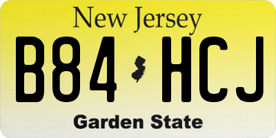 NJ license plate B84HCJ