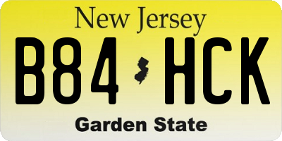 NJ license plate B84HCK