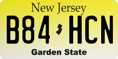 NJ license plate B84HCN