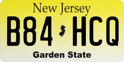 NJ license plate B84HCQ