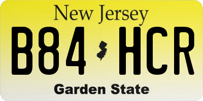 NJ license plate B84HCR