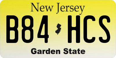 NJ license plate B84HCS