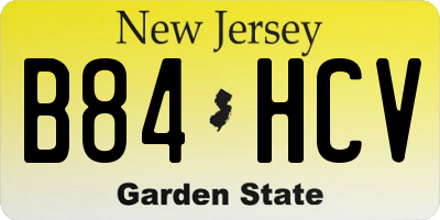 NJ license plate B84HCV