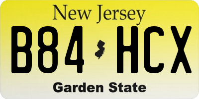 NJ license plate B84HCX