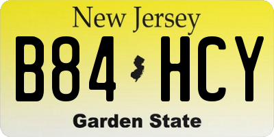NJ license plate B84HCY