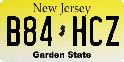 NJ license plate B84HCZ