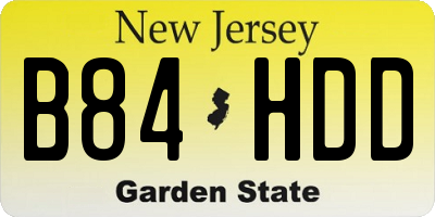 NJ license plate B84HDD